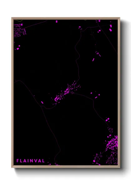 Une affiche de carte sur Flainval