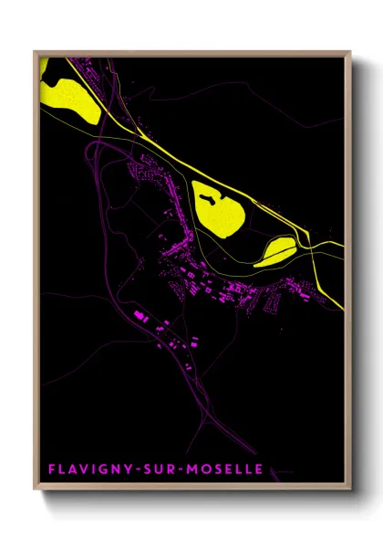 Une affiche de carte sur Flavigny-sur-Moselle