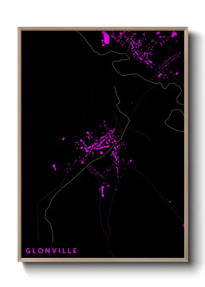 Une affiche de carte sur Glonville