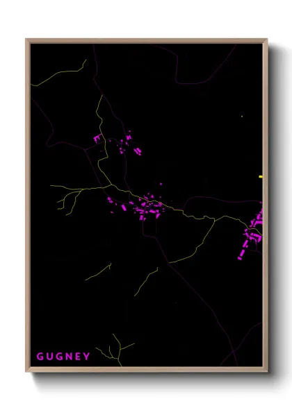 Une affiche de carte sur Gugney