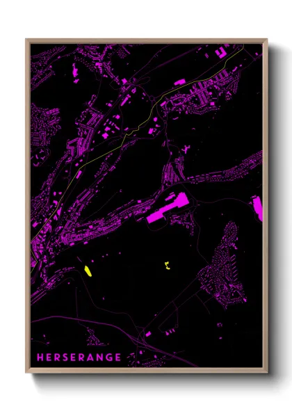 Une affiche de carte sur Herserange