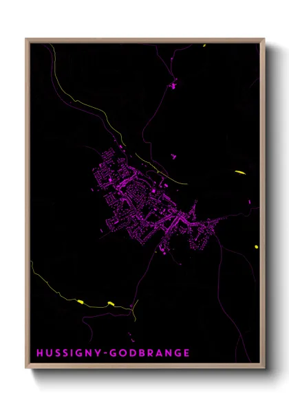 Une affiche de carte sur Hussigny-Godbrange