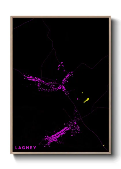 Une affiche de carte sur Lagney
