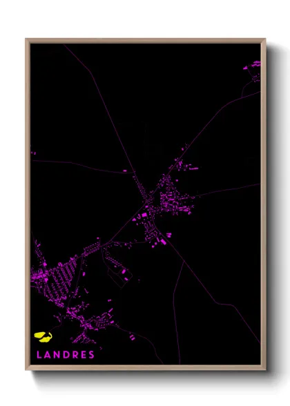 Une affiche de carte sur Landres