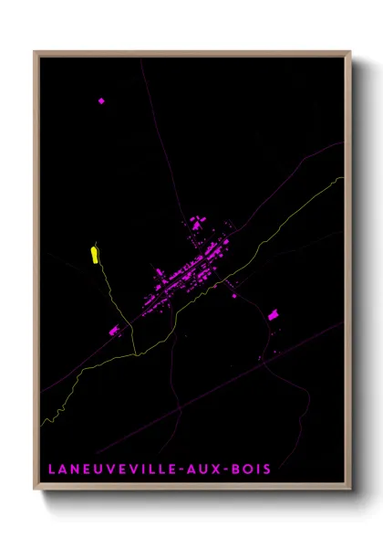 Une affiche de carte sur Laneuveville-aux-Bois
