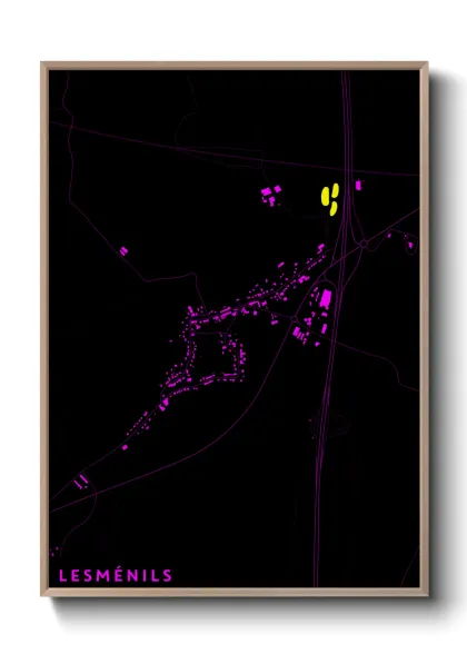 Une affiche de carte sur Lesménils