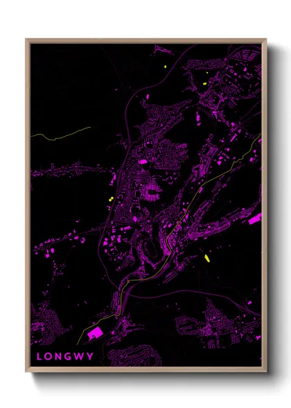 Une affiche de carte sur Longwy