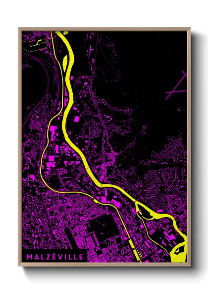 Une affiche de carte sur Malzéville