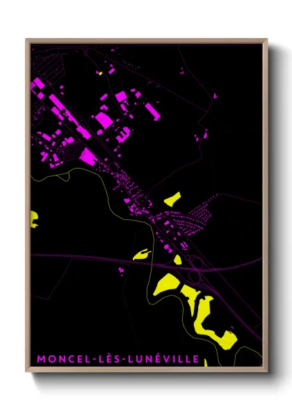 Une affiche de carte sur Moncel-lès-Lunéville
