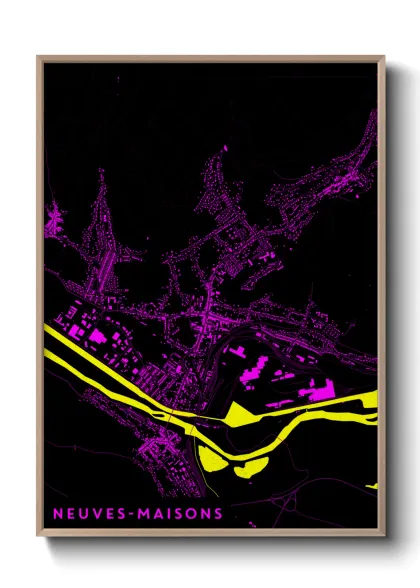 Une affiche de carte sur Neuves-Maisons
