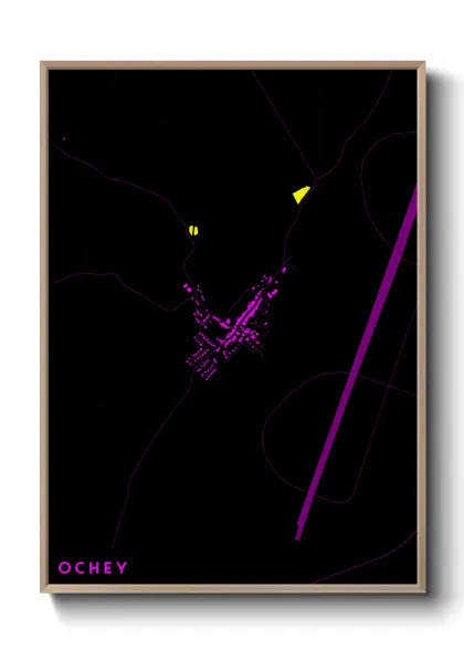 Une affiche de carte sur Ochey