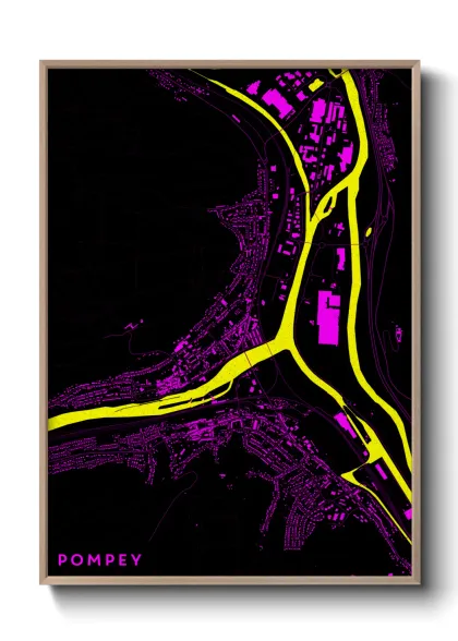 Une affiche de carte sur Pompey