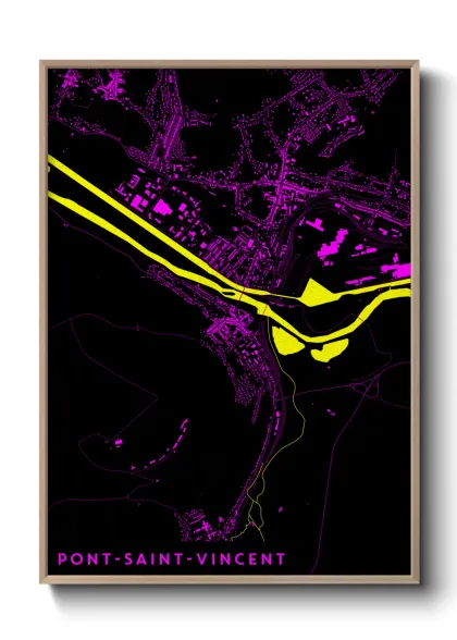Une affiche de carte sur Pont-Saint-Vincent