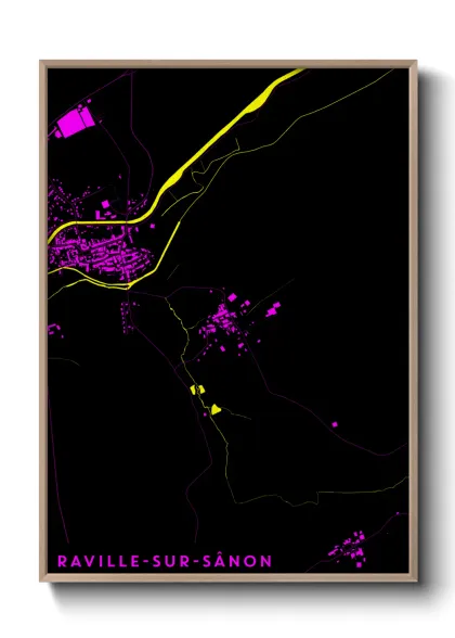 Une affiche de carte sur Raville-sur-Sânon