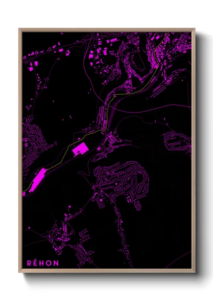 Une affiche de carte sur Réhon