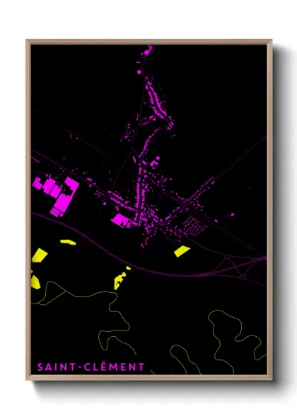 Une affiche de carte sur Saint-Clément