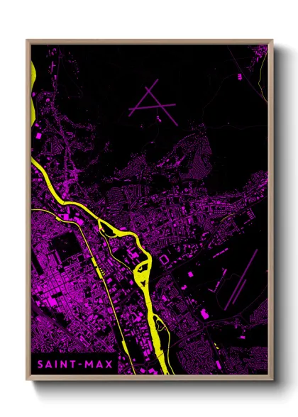 Une affiche de carte sur Saint-Max