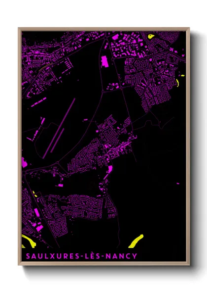 Une affiche de carte sur Saulxures-lès-Nancy