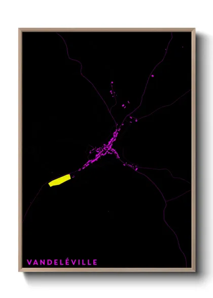 Une affiche de carte sur Vandeléville