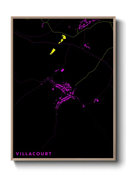 Une affiche de carte sur Villacourt
