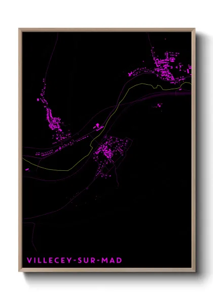 Une affiche de carte sur Villecey-sur-Mad