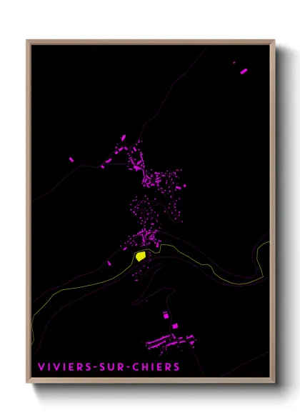 Une affiche de carte sur Viviers-sur-Chiers