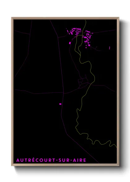 Une affiche de carte sur Autrécourt-sur-Aire