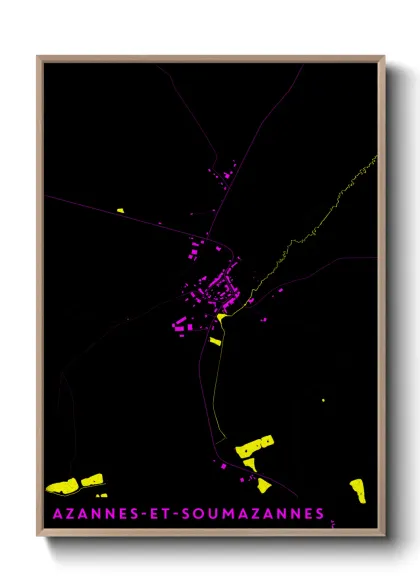 Une affiche de carte sur Azannes-et-Soumazannes