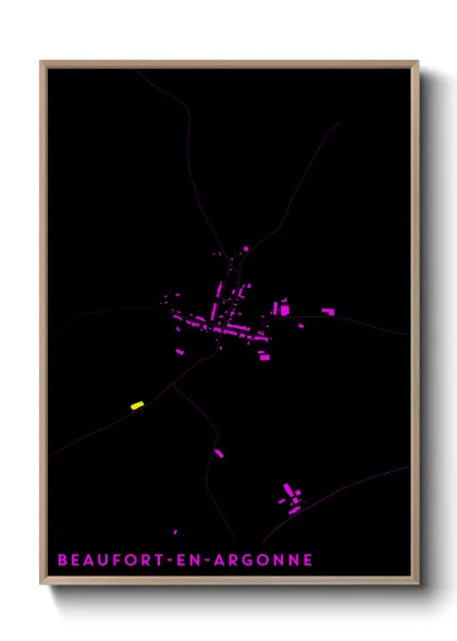 Une affiche de carte sur Beaufort-en-Argonne