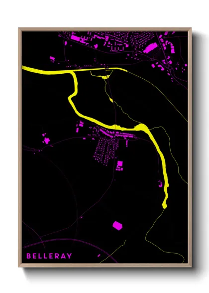 Une affiche de carte sur Belleray