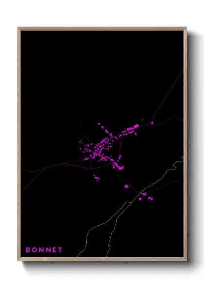 Une affiche de carte sur Bonnet
