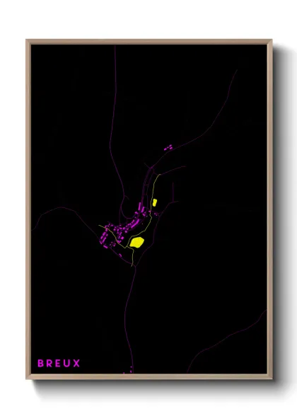 Une affiche de carte sur Breux