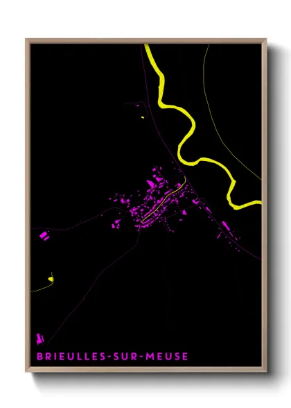 Une affiche de carte sur Brieulles-sur-Meuse