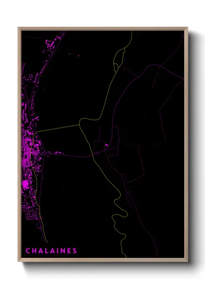 Une affiche de carte sur Chalaines