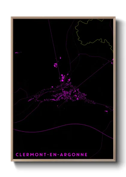Une affiche de carte sur Clermont-en-Argonne