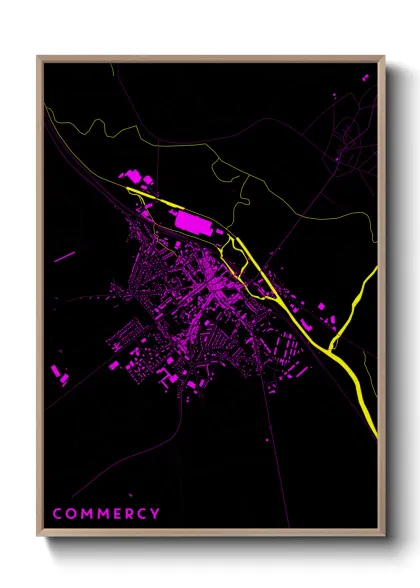 Une affiche de carte sur Commercy
