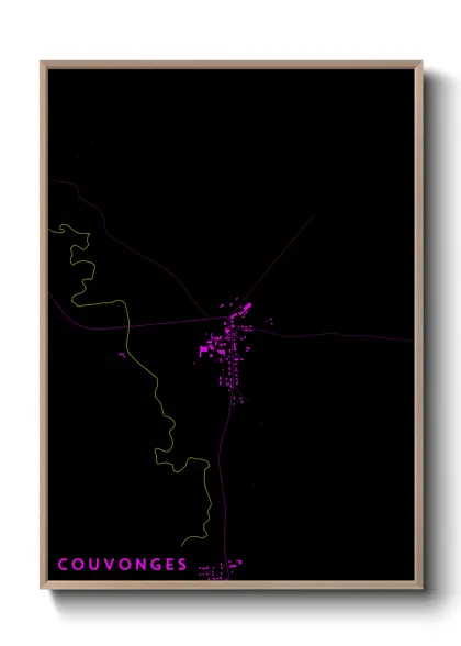 Une affiche de carte sur Couvonges