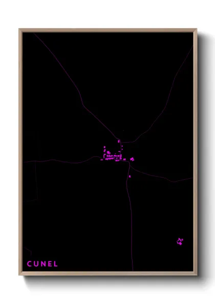 Une affiche de carte sur Cunel