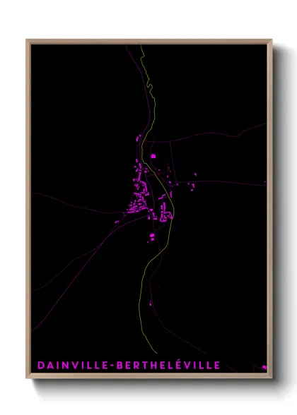 Une affiche de carte sur Dainville-Bertheléville