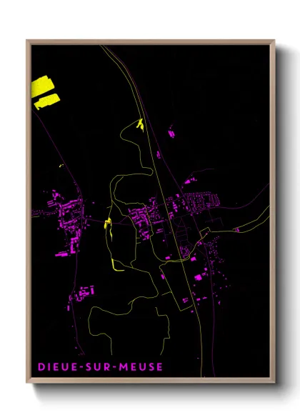 Une affiche de carte sur Dieue-sur-Meuse
