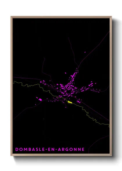Une affiche de carte sur Dombasle-en-Argonne