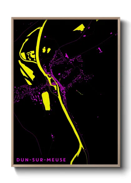 Une affiche de carte sur Dun-sur-Meuse