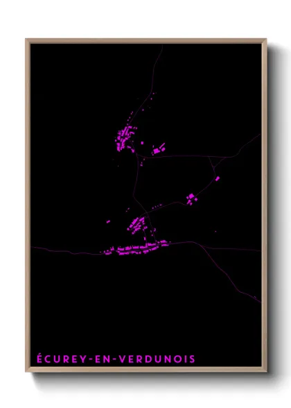 Une affiche de carte sur Écurey-en-Verdunois