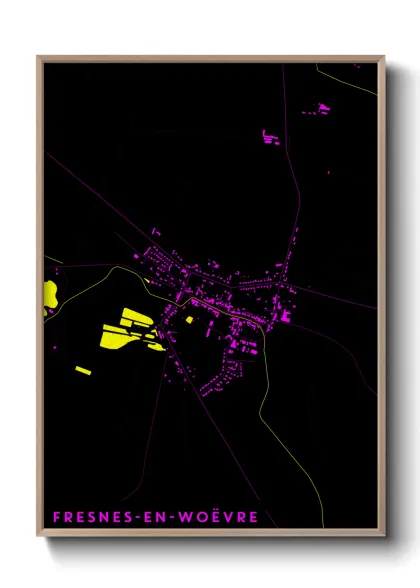 Une affiche de carte sur Fresnes-en-Woëvre