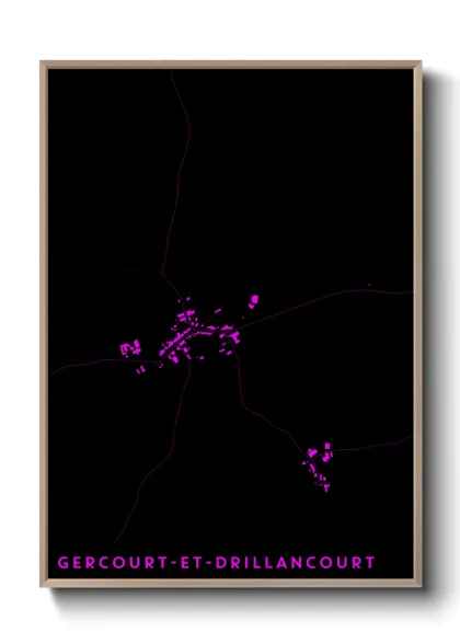 Une affiche de carte sur Gercourt-et-Drillancourt