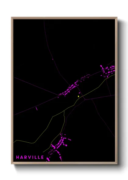 Une affiche de carte sur Harville