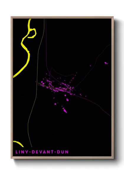 Une affiche de carte sur Liny-devant-Dun