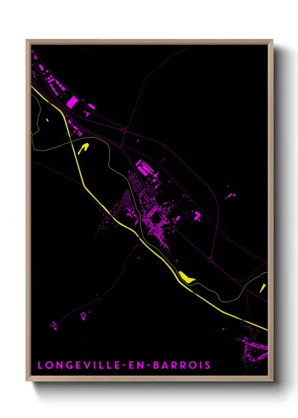 Une affiche de carte sur Longeville-en-Barrois