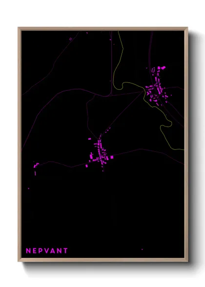 Une affiche de carte sur Nepvant