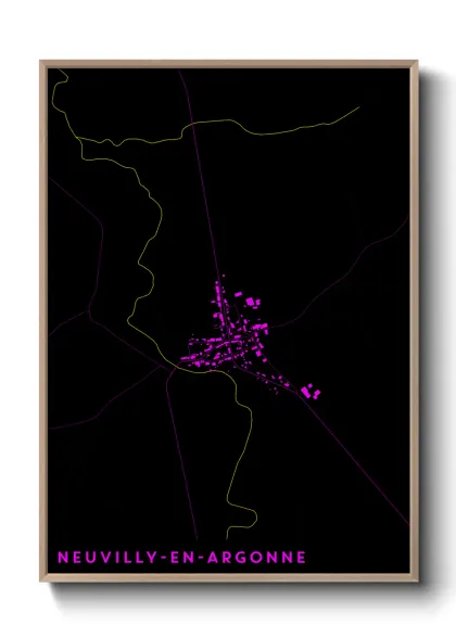 Une affiche de carte sur Neuvilly-en-Argonne